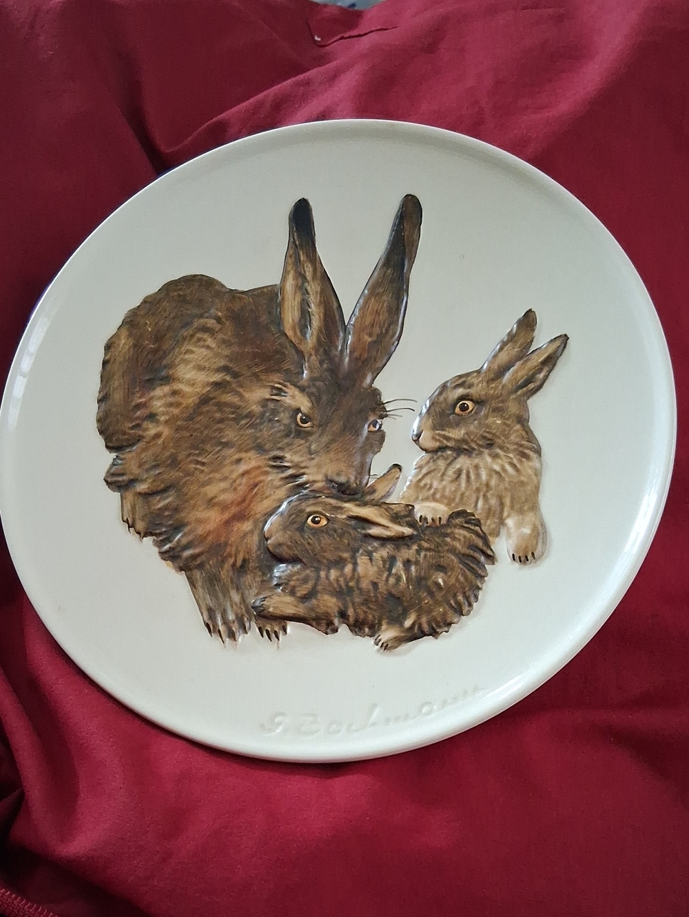 Goebel Cream and Blue Collectible Plate - Mothers Series 1975